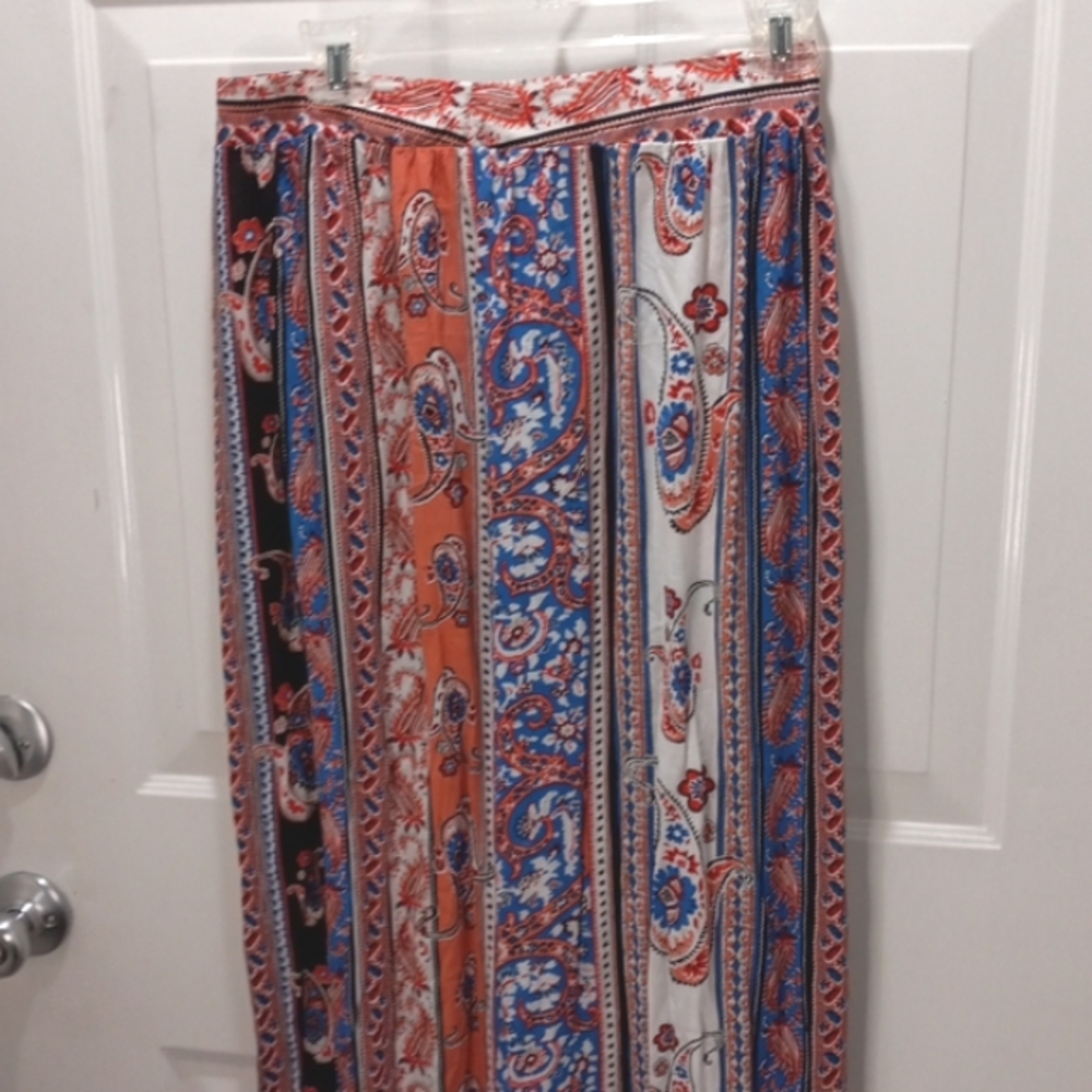 Xin Yan Multi Pasley Print Maxi Skirt  Size Large